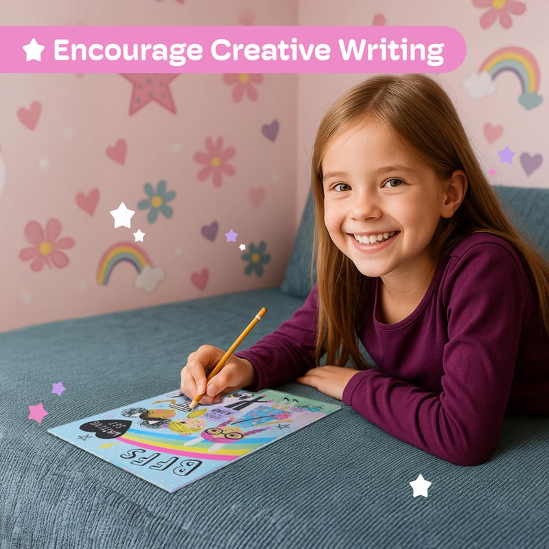 JewelKeeper Cute Stationary Set for Girls by Jewelkeeper - 30 Sheets Stationary Letter Paper with 20 Envelopes, Stickers, and Seals - Fun Rainbow Design Letter Writing Kit for Kids - Cool Girls Stationery Set - Image 4